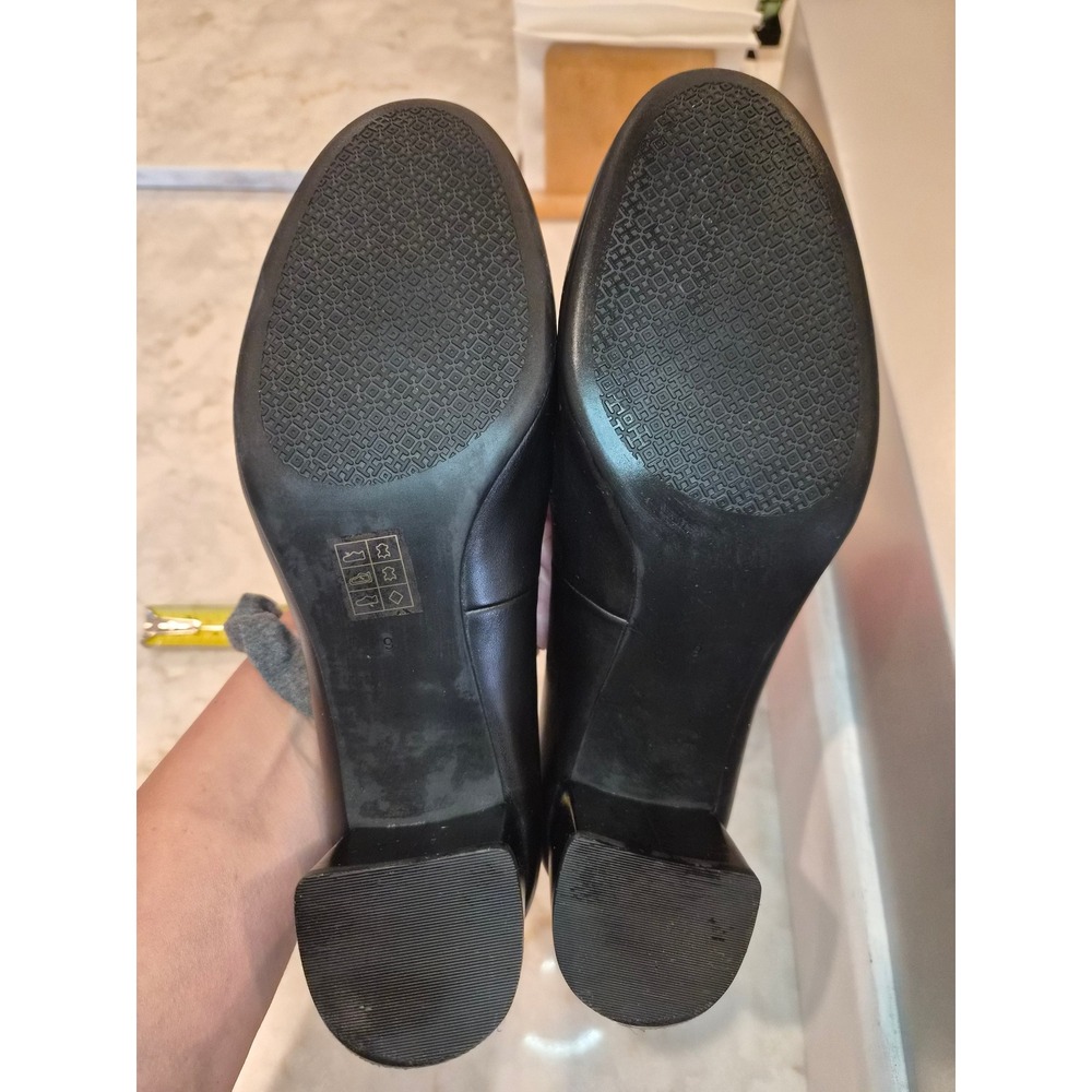 TORY BURCH "Janey"  50mm Calf Leather Pumps Women - SZ 9 Black - Picture 7 of 10